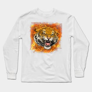 tiger flamme Long Sleeve T-Shirt